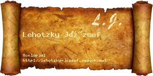 Lehotzky József névjegykártya